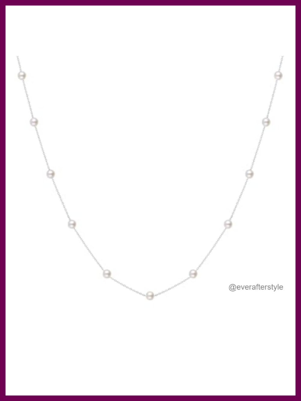 Pearl Station Necklace Sterling Silver 14 Cultured Freshwater Pearls 18-20"